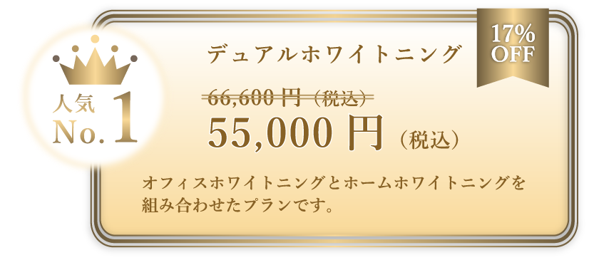 デュアルホワイトニング　55,000円（税込）