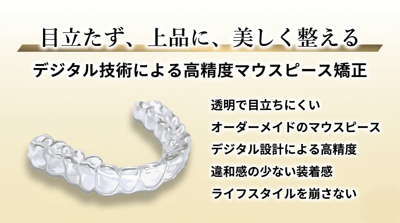 目立たず、上品に、美しく整えたい デジタル技術を活用した精度の高い治療設計。